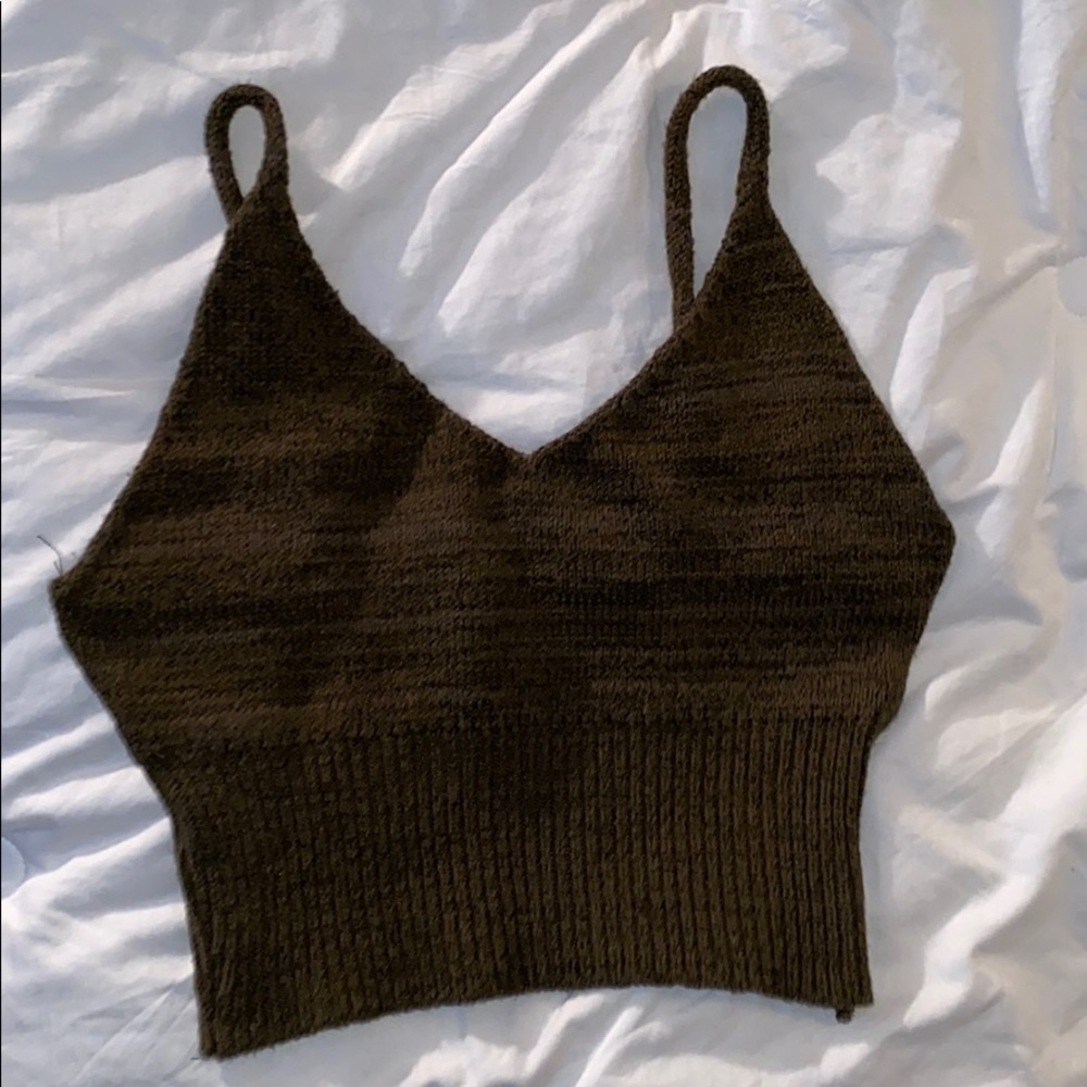 Olive green crop top